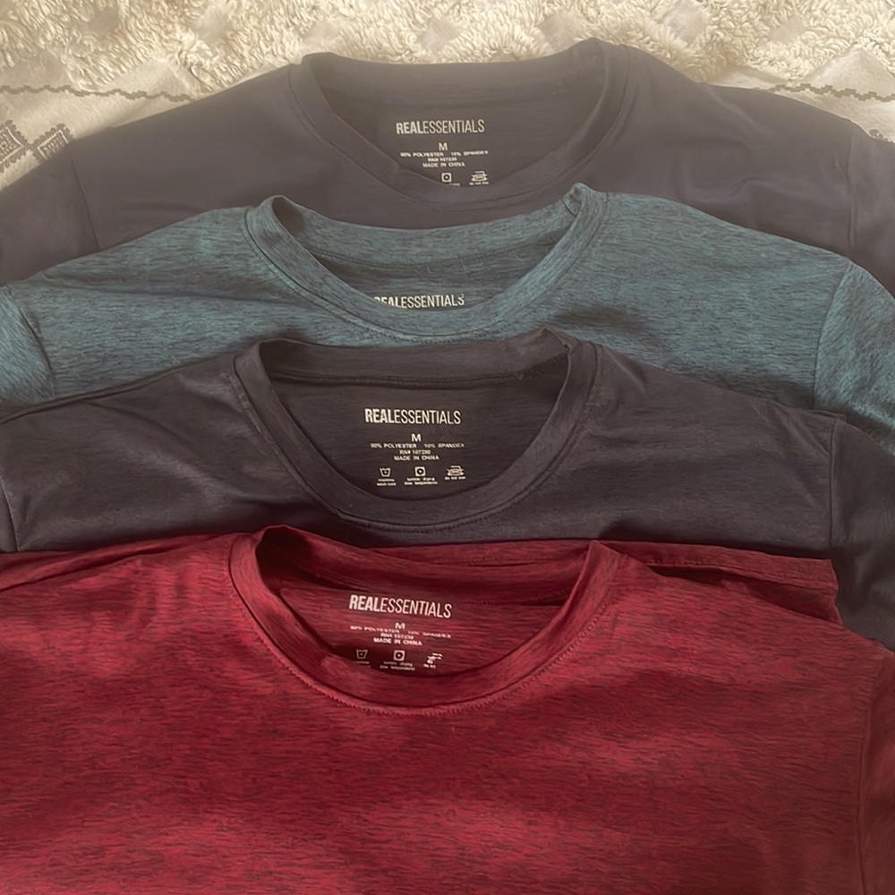 Bundle of 4 tees. Red, black, green, blue.